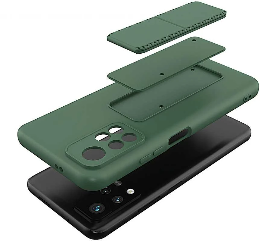 Wozinsky Silikoninis dėklas su pagrindiniu dėklu Xiaomi Poco M4 Pro 5G Kickstand Case razin