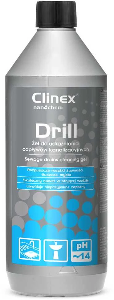 CLINEX Drill 1L gelis kriauklėms ir nuotekų vamzdžiams atblokuoti