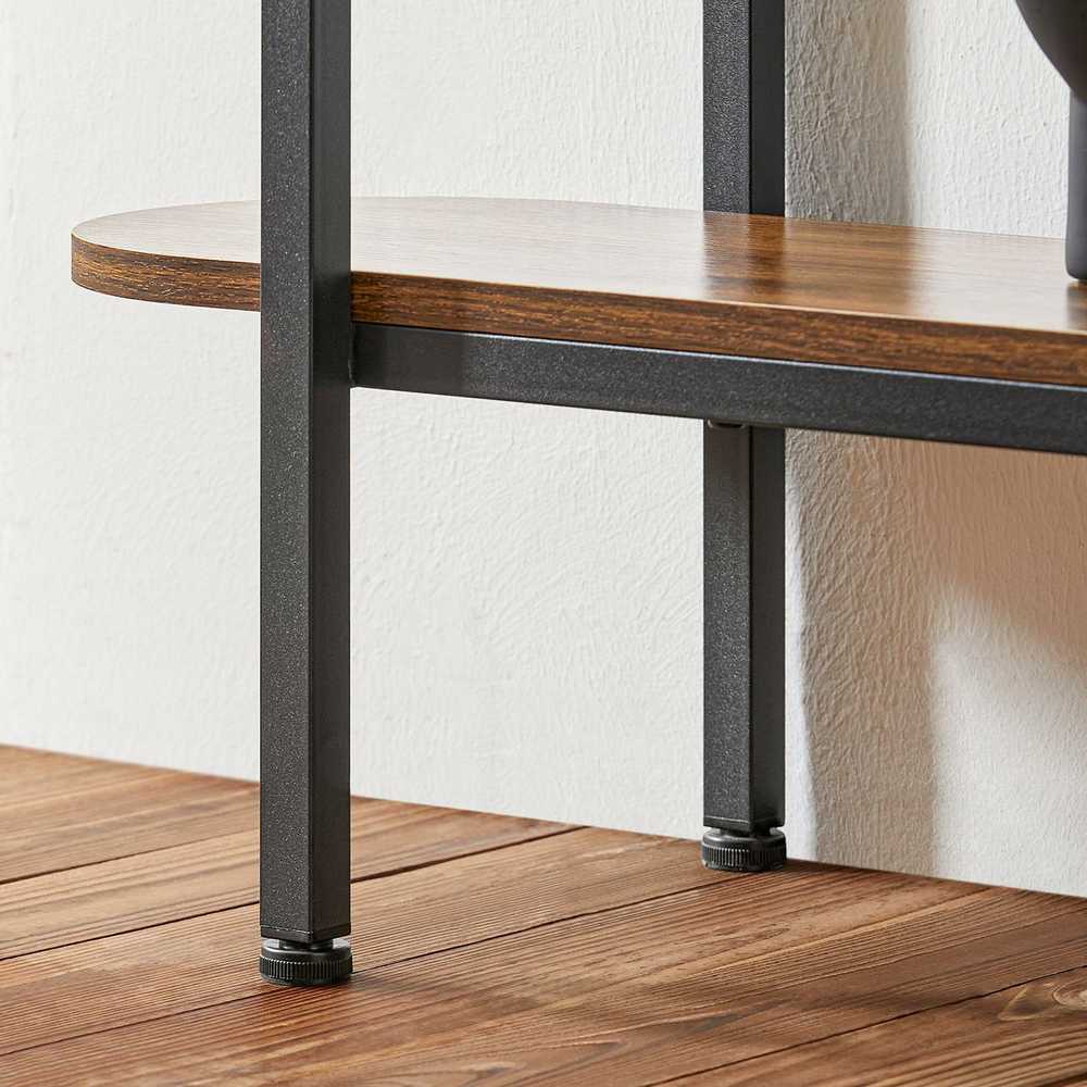 Konsolinis stalas 110x25x86cm., rudos/juodos spalvos