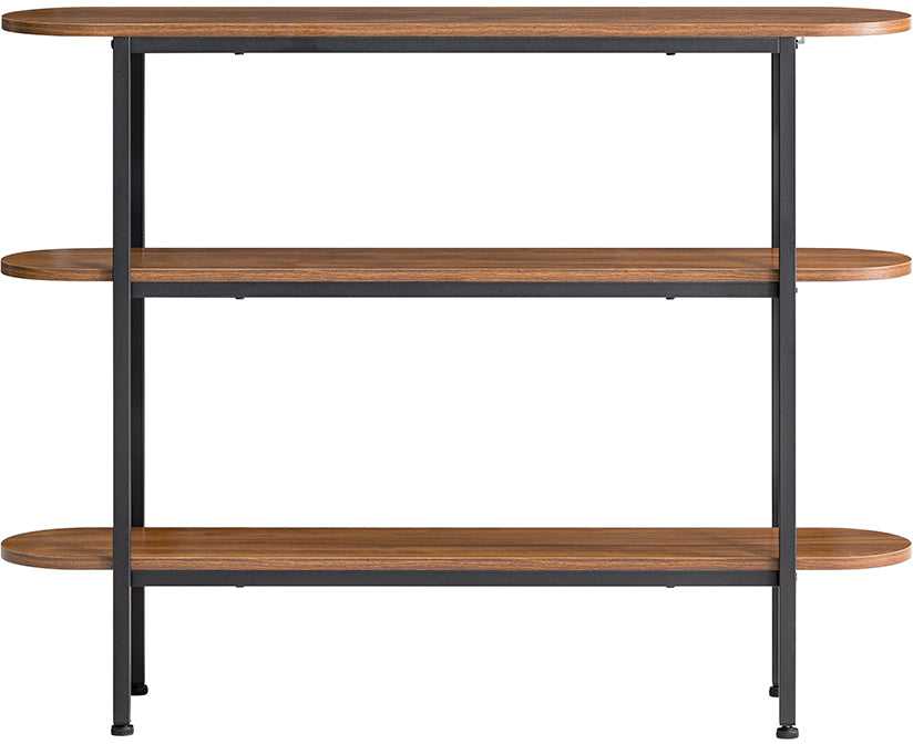 Konsolinis stalas 110x25x86cm., rudos/juodos spalvos