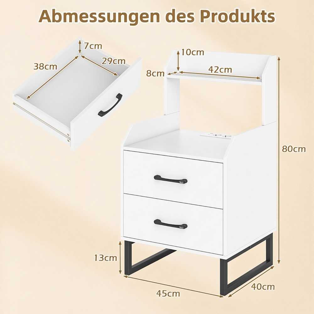 Bonideco Select Naktinis staliukas, baltas, 45x40x80 cm, 12 kg