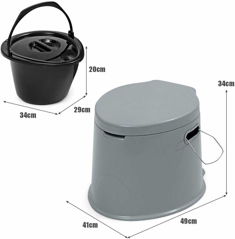 Bonideco Select Turistinis tualetas 41x49x34cm., pilkos spalvos