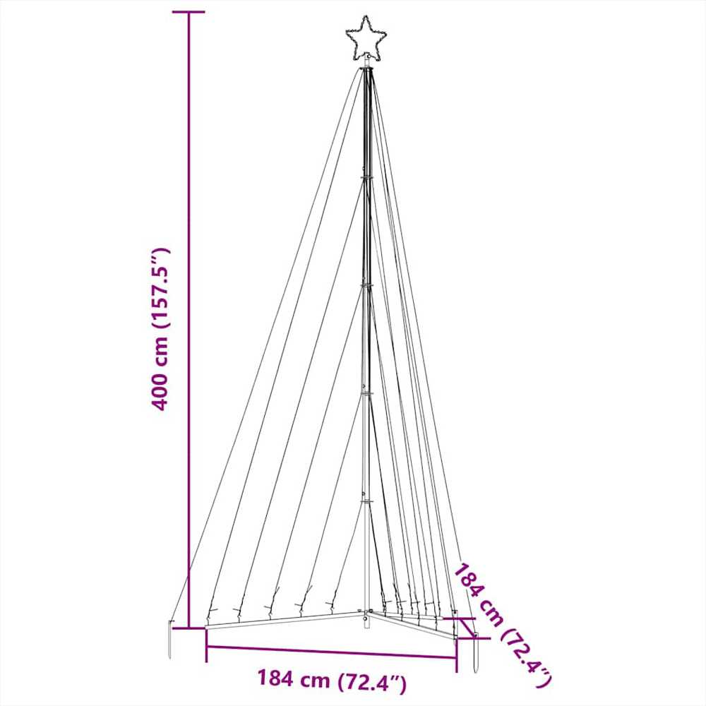 LED Kalėdų eglutė 570 LED Šalta Balta 399 cm