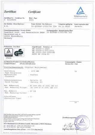 10A AC DC PeakTech 1070 skaitmeninis multimetras