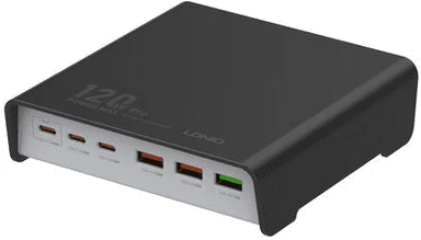 120W pakrovėjas 6 USB A ir C prievadai Ldnio Q605 juodas