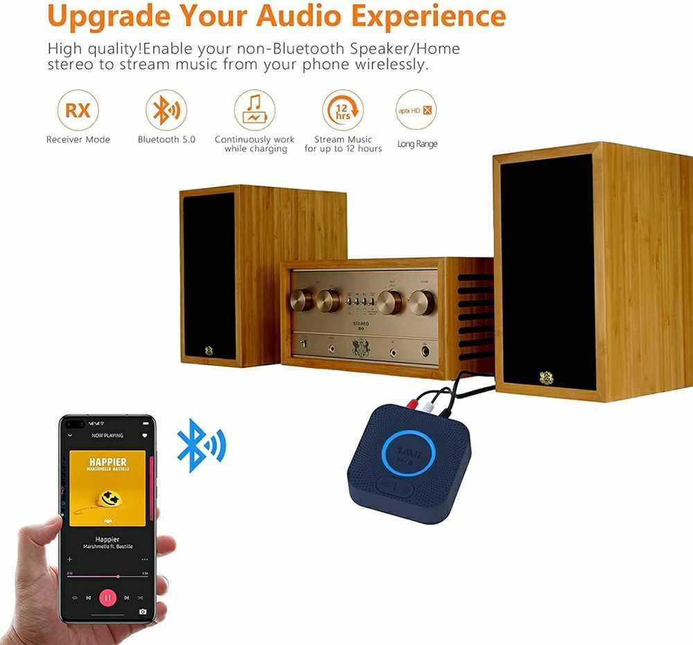 1Mii B06HD Bluetooth 5 aptX HD 50m garso imtuvas