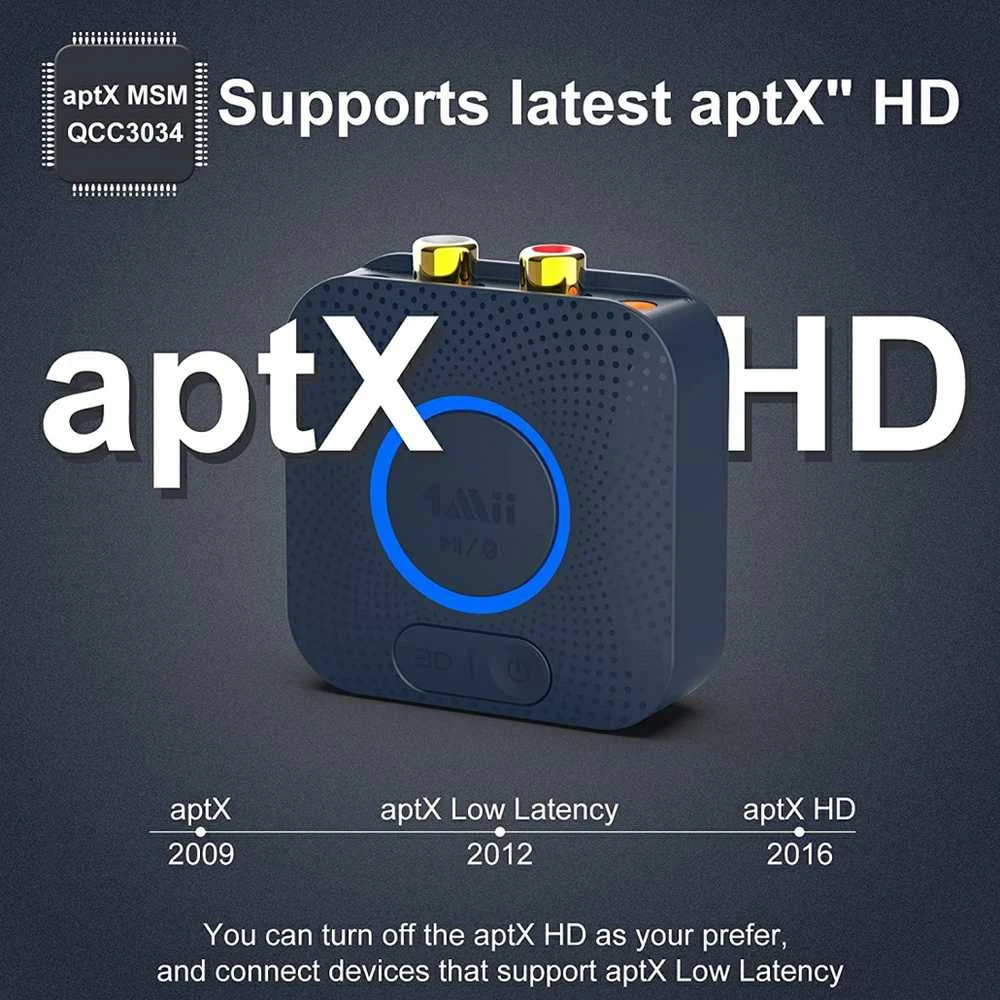 1Mii B06HD Bluetooth 5 aptX HD 50m garso imtuvas
