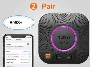 Ausinės 1Mii B06S Plus Bluetooth 5.2 aptX garso imtuvas 30m