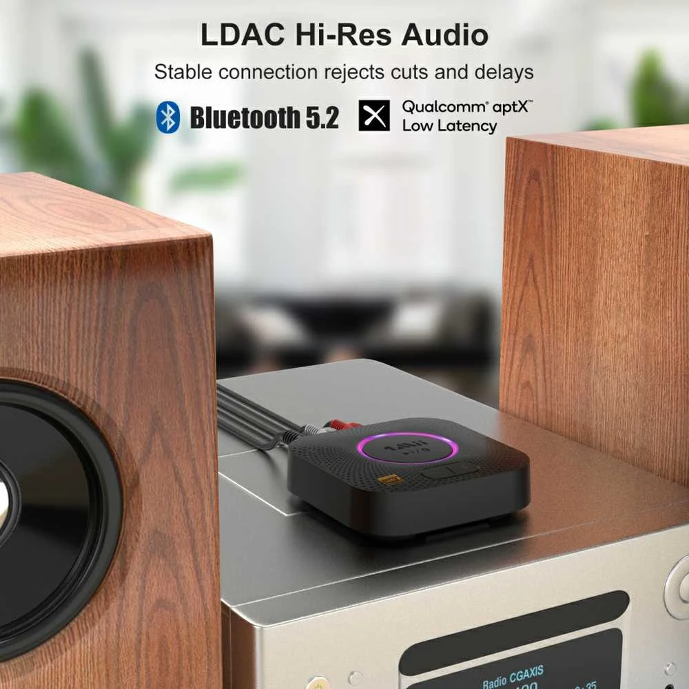 Ausinės 1Mii B06S Plus Bluetooth 5.2 aptX garso imtuvas 30m