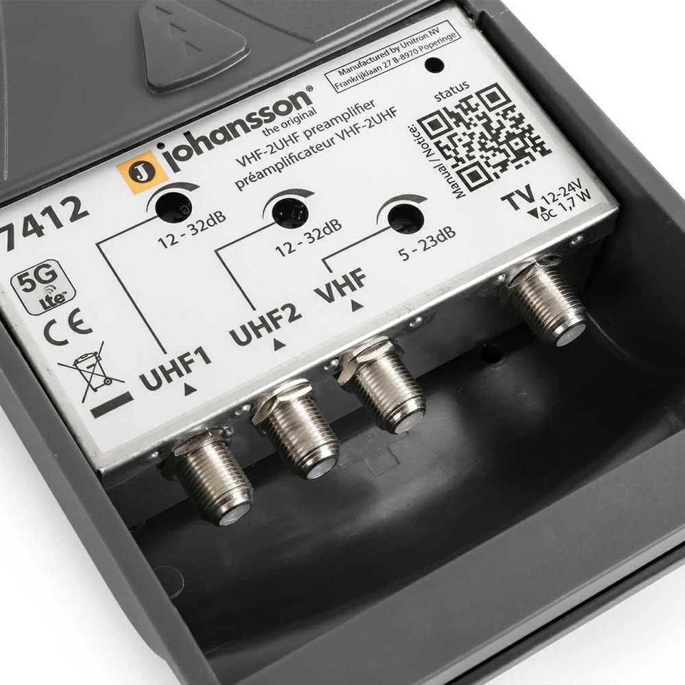 2x UHF+VHF Johansson 7412 LTE stiebo stiprintuvas
