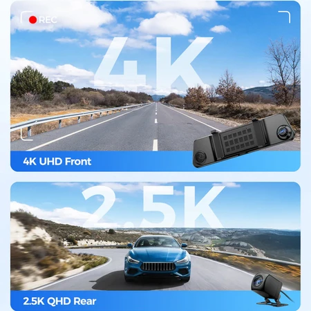 4K 2 kanalų WiFi GPS vaizdo registratorius AZDOME PG17Max