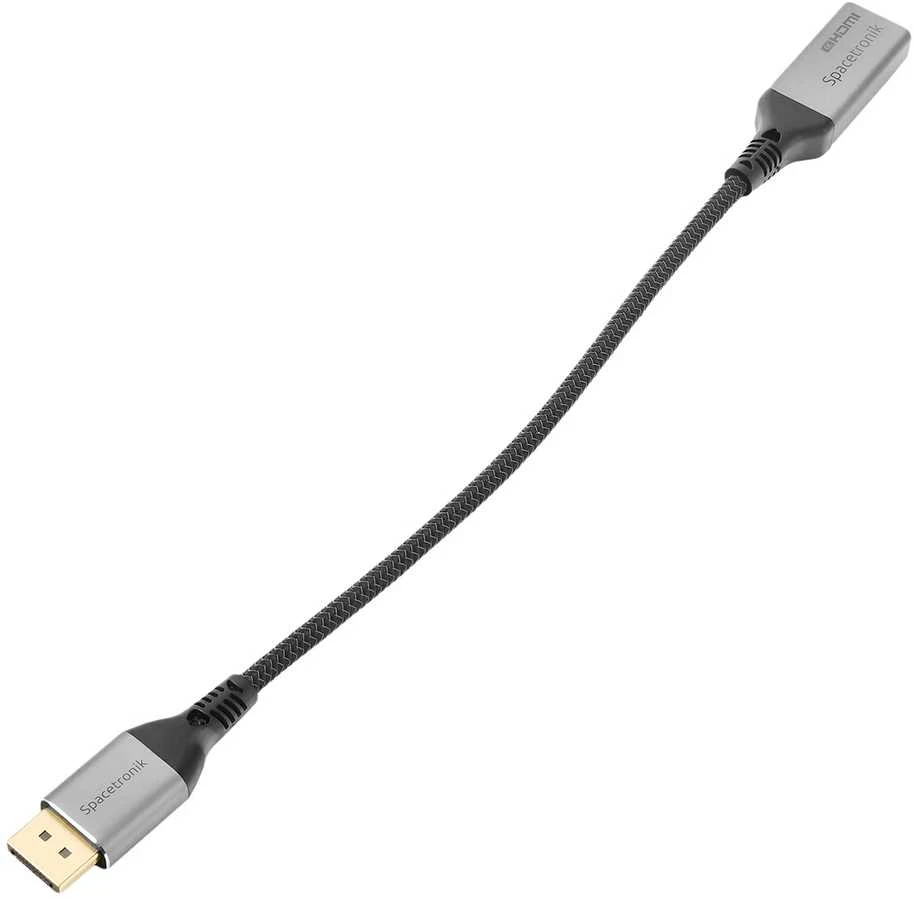 DisplayPort į HDMI laidas su pintos tekstūros kabeliu