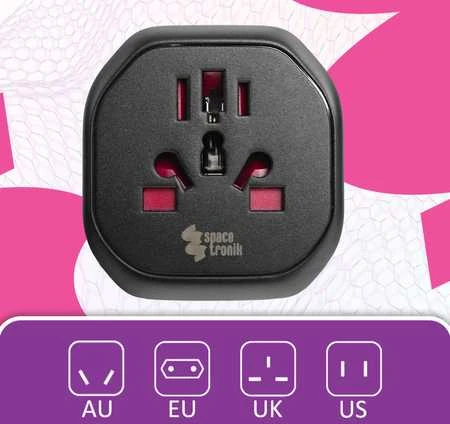 Spacetronik SR104 kelioninis adapteris su universaliu lizdu