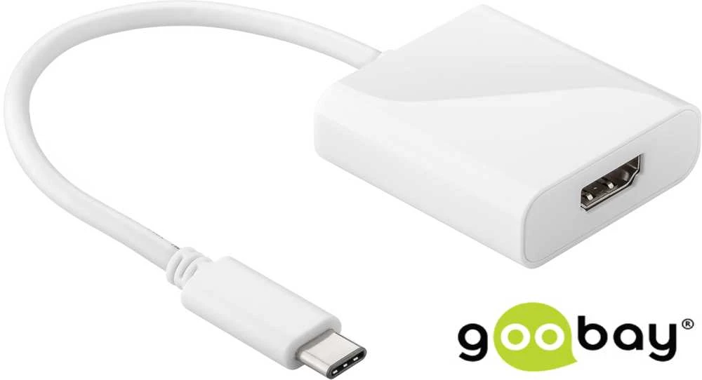 Goobay | USB-C HDMI adapteris | 66259 | Baltas | USB-C kištukas | HDMI lizdas (A tipas) | 0,2 m