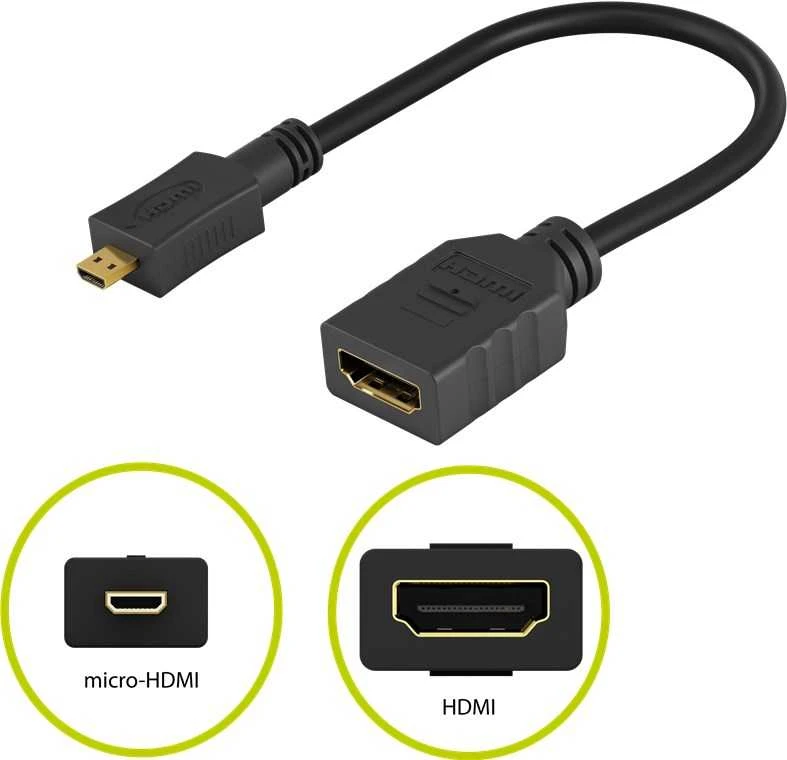 Goobay microHDMI - HDMI adapterio laidas 15cm