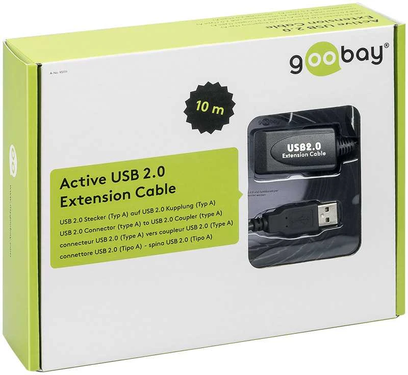 Wentronic USB laidas Goobay USB-A - USB-A 10 m Juodas (533888)