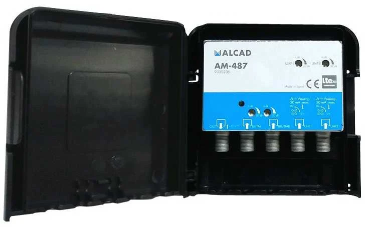 Alcad AM-487 stiebo stiprintuvas 32dB 2xUHF+VHF+FM