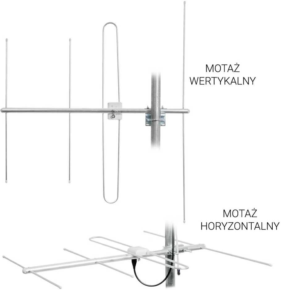 Antena DVB-T2 Spacetronik EOS VHF pol. H baltas