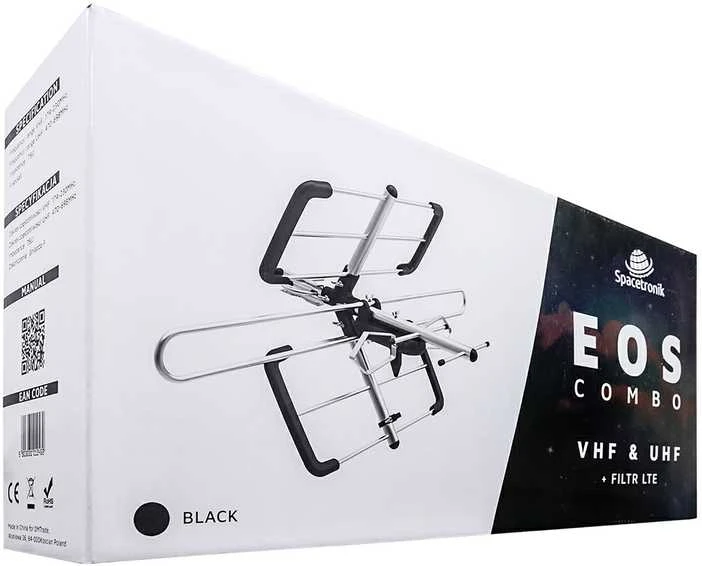 Spacetronik EOS Combo Juodas DVB-T/T2 antena (pasyvi)