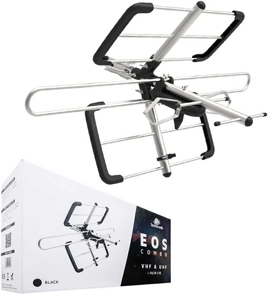 Spacetronik EOS Combo Juodas DVB-T/T2 antena (pasyvi)