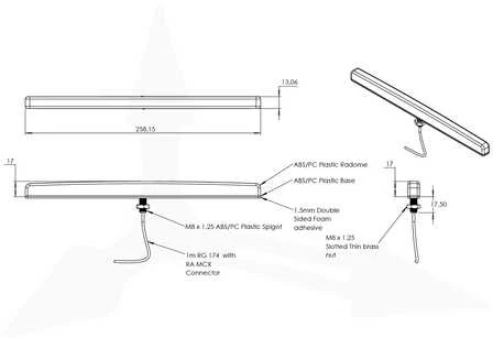 Žemo profilio LTE SISO antena Poynting DASH-3