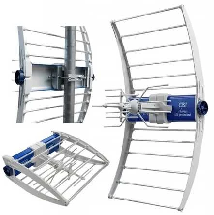 DVB-T/T2 ASR Classic 5G PROTECTED 2023 TV antena su ZZA-7 Telkom Telmor maitinimo šaltiniu