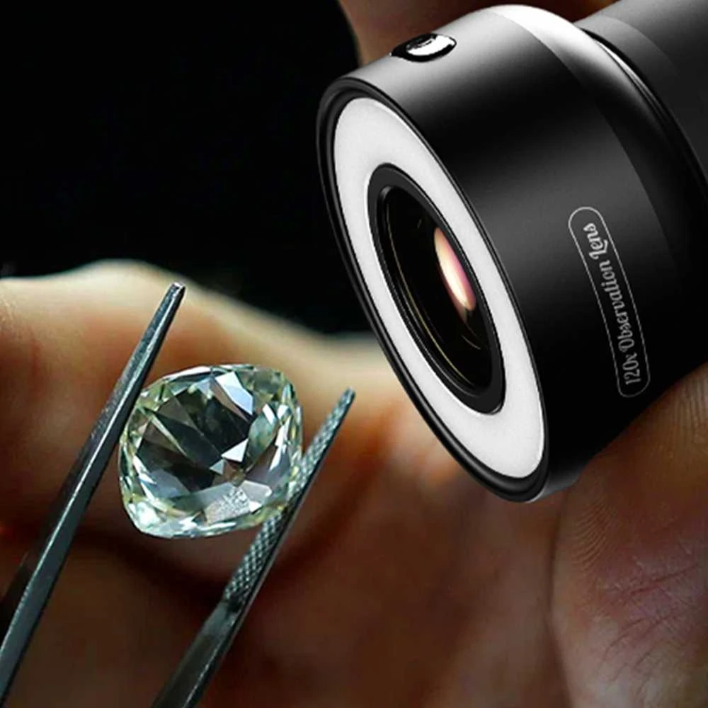 „Apexel MS120 120x“ LED papuošalų makro objektyvas