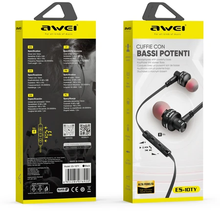 Ausinės į ausį su laidu Awei ES-10TY