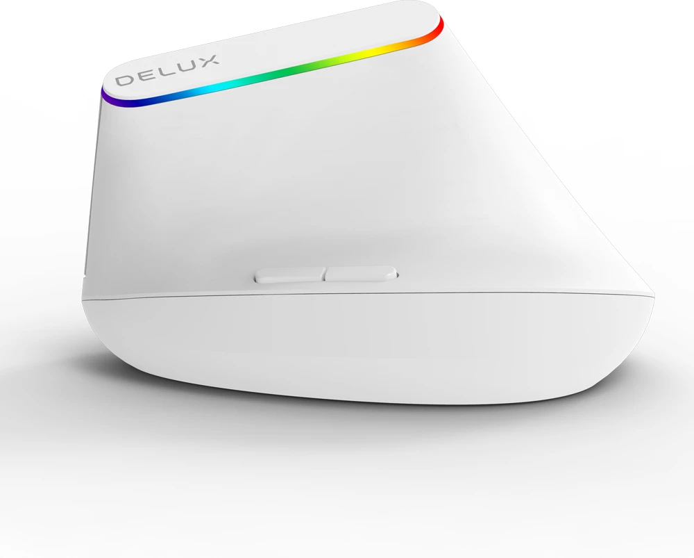 Belaidė pelė pionowa Delux M618C RGB balta