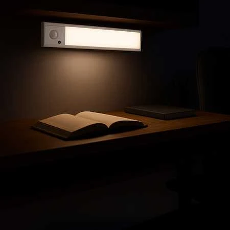 Belaidė LED lempa su judesio jutikliu, 20 cm, sidabrinė