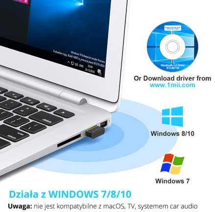 BT502 Adapteris Bluetooth 5.0 USB 1Mii EDR Windows