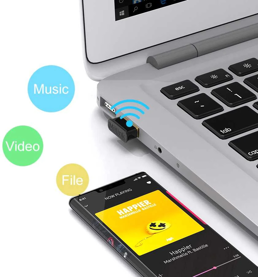 BT502 Adapteris Bluetooth 5.0 USB 1Mii EDR Windows
