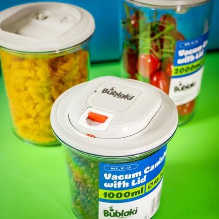 Bublaki 3 vakuuminių maisto konteinerių su pompa rinkinys