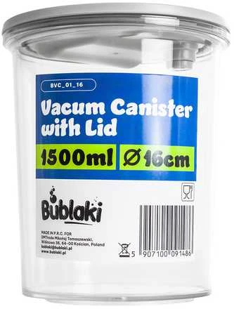 Bublaki Vakuuminis maisto indas 1500 ml, aukštis 16 cm