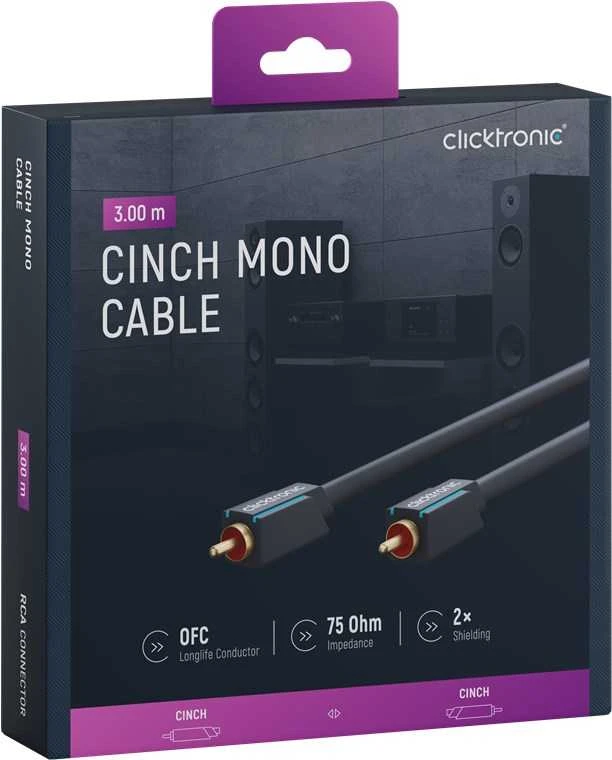 CLICKTRONIC Kabelis Audio 1xRCA - 1xRCA bendraašis 3m
