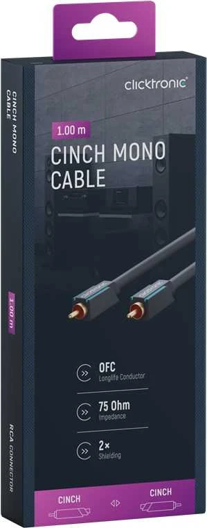 CLICKTRONIC garso kabelis 1xRCA - 1xRCA bendraašis 1m