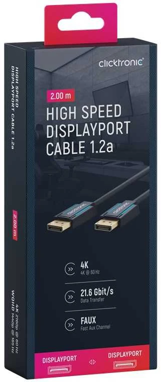 Clicktronic DisplayPort kabelio 2m pakuotė