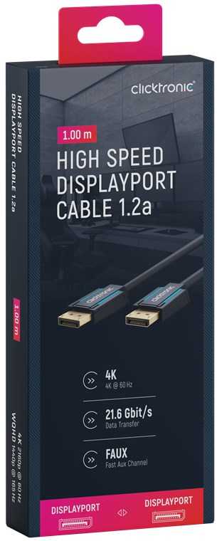 Clicktronic 70710 DisplayPort laidas, Mėlyna, 1 m