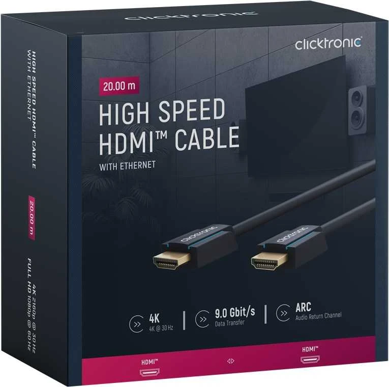 CLICKTRONIC Kabelis HDMI 1.4 Full HD 20m
