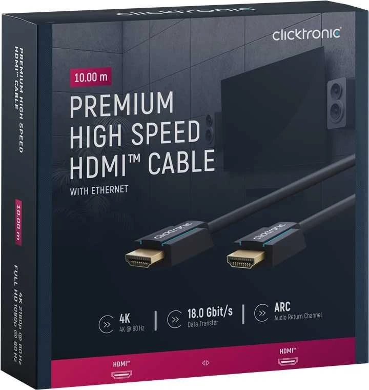 Clicktronic didelės spartos HDMI laidas su Ethernet 70307