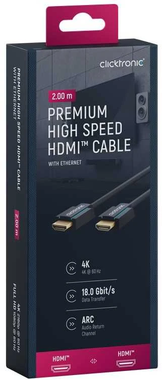 Clicktronic 70303 High Speed HDMI™ kabelis su amžinybe, 2 m Clicktronic