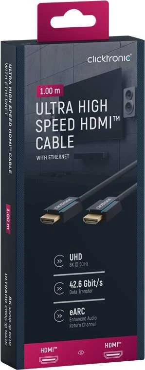 Clicktronic Ultra High Speed HDMI kabelis 40988 HDMI į HDMI, 1 m
