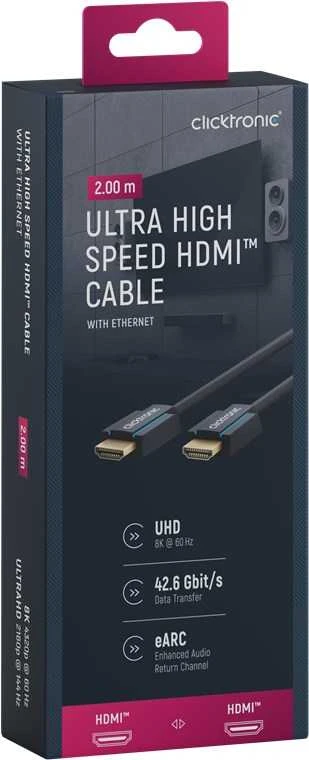 Clicktronic Ultra High Speed HDMI kabelis 40990 HDMI į HDMI, 2 m