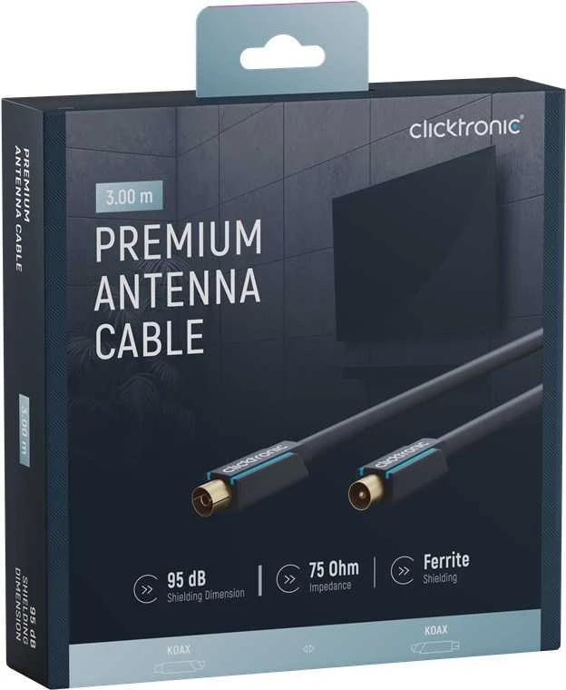 CLICKTRONIC IEC TV jungtis, 3m antenos laidas