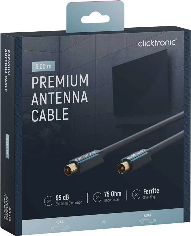 CLICKTRONIC IEC TV jungtis, 5m antenos laidas