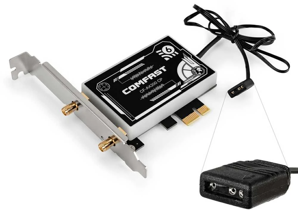 Comfast Karta jungiama į tinklą Wi-Fi na PCI-E AX3000 Wi-Fi 6 ARGB
