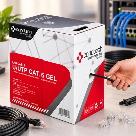 Jungtis UTP/K6/100M/ZEL/CON 100 m CONOTECH