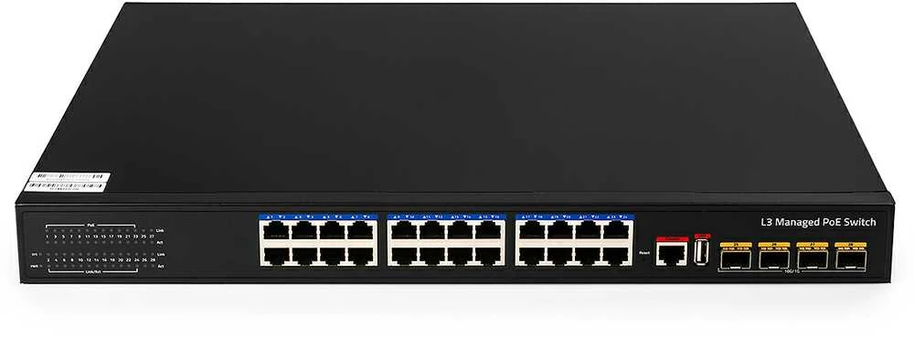 Šakotuvas 24 prievadų komutatorius CUDY GS5024PS4-400W (Valdomas, PoE)