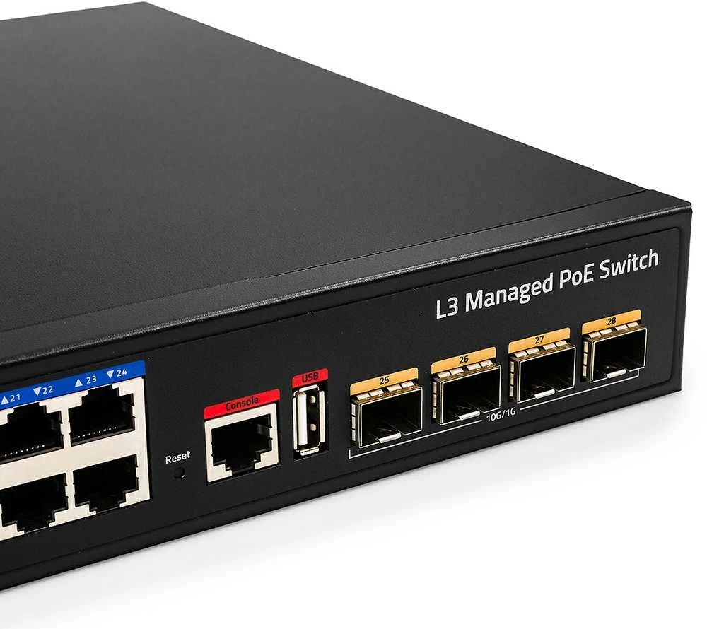 Šakotuvas 24 prievadų komutatorius CUDY GS5024PS4-400W (Valdomas, PoE)
