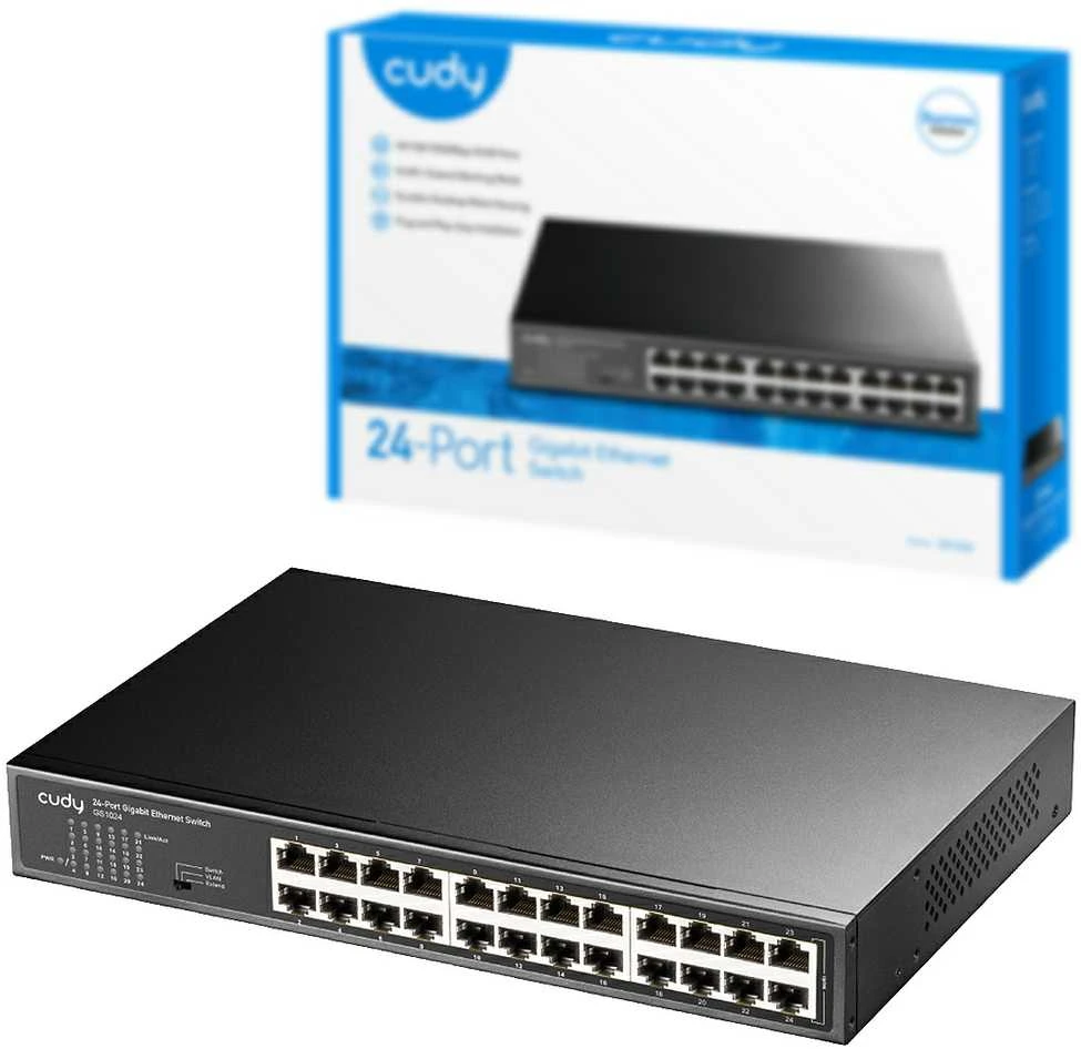 Šakotuvas Komutatorius - Cudy GS1024 24 Prievadų 48 Gbit/s Juodas